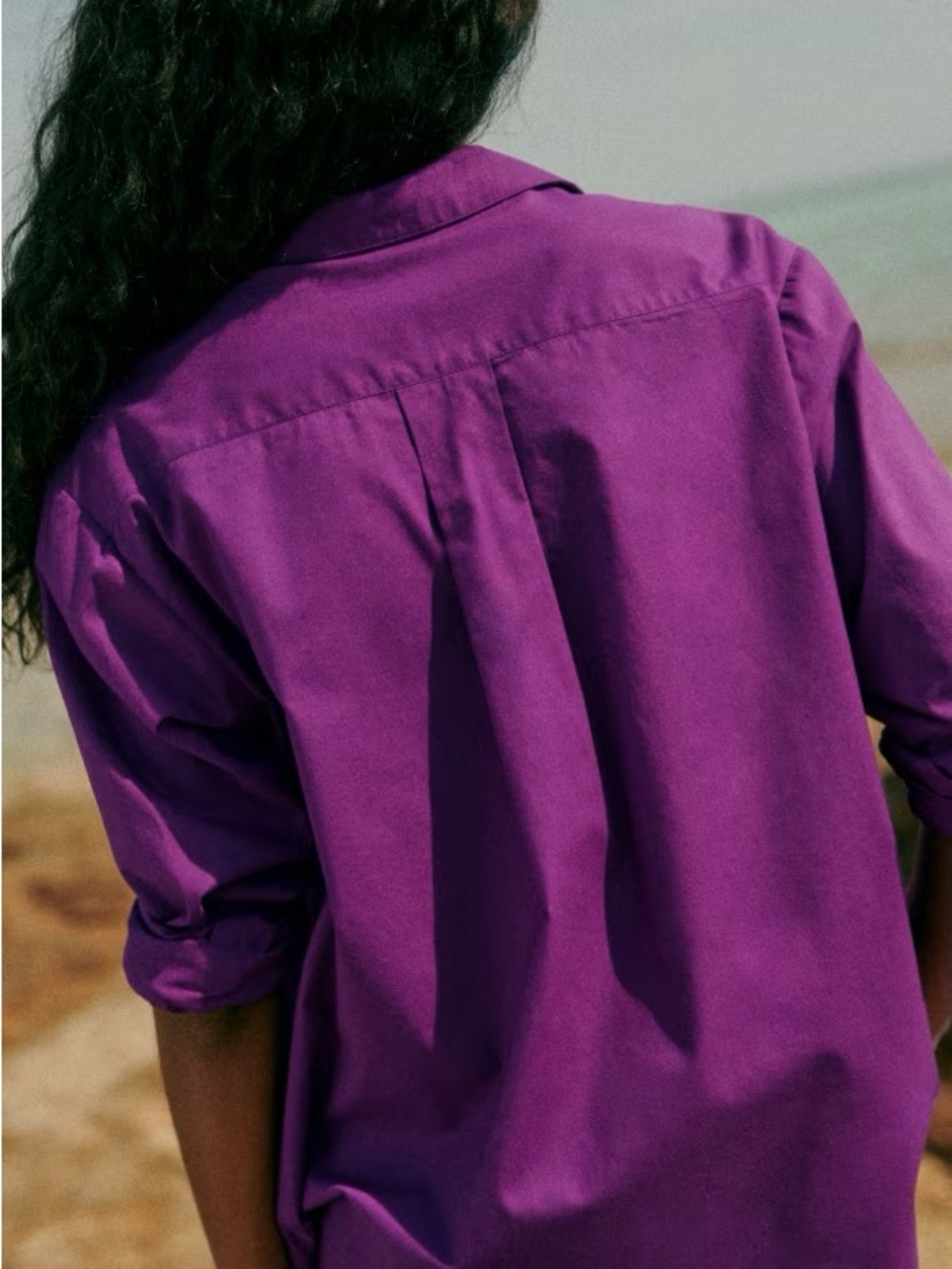 Sezane Maxy Shirt in Purple - Picture 3 of 11